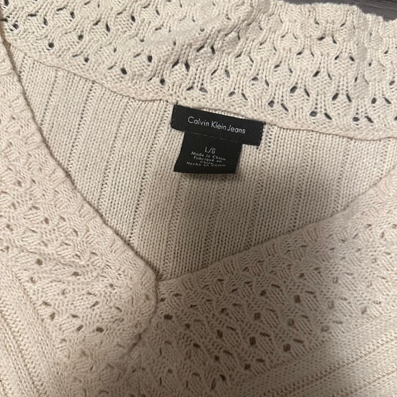🌥️Calvin Klein vneck open knitted long sleeve top - Picture 2 of 3